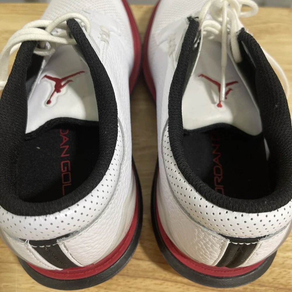 Nike Jordan ADG 5 White Red Men Golf Sports Shoes Spikes FQ6642-103 Size 7.5